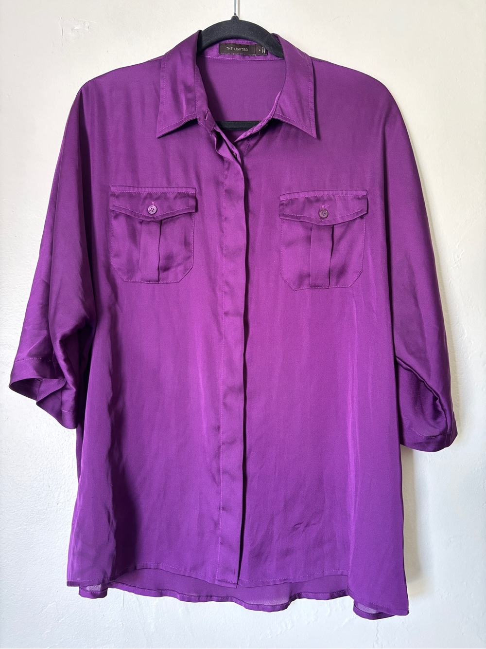 The Limited Women’s Purple Button Front Blouse Size L